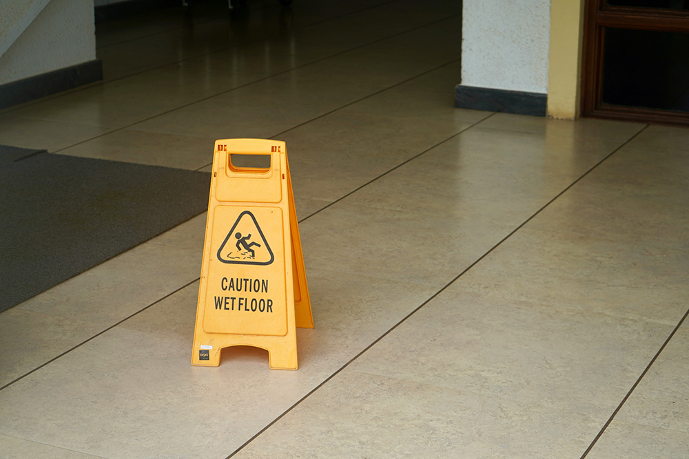corporate cleaning solution - cleaning caution board